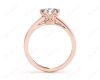 Vintage Style  Round Cut Diamond Ring With Six Claws Set Centre Stone. in 18K Rose