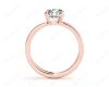 Round Brilliant Cut Diamond Engagement Ring with Claw set centre stone in 18K Rose