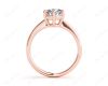 Round Cut Diamond Engagement Ring with Claw set centre stone in 18K Rose