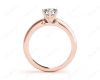 Round cut classic diamond solitaire ring with six claws setting in 18K Rose