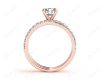 Round Cut Diamond Engagement ring with claw set centre stone in 18K Rose