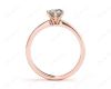 Pear Cut Diamond Engagement ring with six claws centre stone in 18K Rose