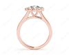 Round Cut Halo Diamond Engagement ring with claw set centre stone in 18K Rose