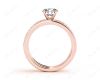 Round cut diamond wedding set rings with four claws setting in 18k Rose