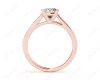 Princess Cut Diamond Engagement Ring with Claw set centre stone in 18K Rose