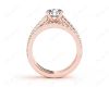 Round cut diamond wedding set rings with four claws setting in 18K Rose