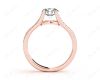 Split Band Round Cut Diamond Ring with Four Claws set centre stone in 18K Rose