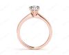 Round Cut Six Claw Set Diamond Ring with Round cut Diamonds  in 18K Rose