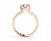 Round Cut Diamond Solitaire Engagement Ring in Split Interwoven Six Prongs Setting in 18K Rose Gold