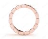 Princess Cut Bezel Set Diamond Eternity Wedding Ring in 18K Rose