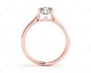 Round Cut Diamond Solitaire Ring claw set in 18K Rose