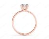 Round Cut Four Claw Set Diamond Ring with Plain Band in 18K Rose