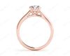 Round Cut Diamond Engagement Claw Set Solitaire Ring in 18K Rose