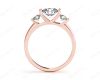 Round Cut Classic Trilogy Tension Set Diamond Ring in 18K Rose