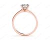 Solitaire Round Cut 6 Claw Diamond Engagement Ring With A Tapered Band  In 18K Rose