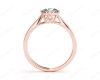 Art Deco Solitaire Round Cut Four Claw Diamond Ring In 18K Rose