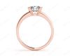 Round Cut Bezel Set Diamond Ring on a Plain Band. in 18K Rose