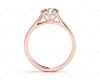 Round Cut Diamond Six Claw Solitaire Ring in 18K Rose