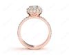 Cushion Cut Four Claw Set Diamond Engagement Ring in 18K Rose