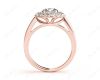 Round Cut Double Halo Diamond Engagement ring with claw set centre stone in 18K Rose