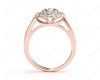 Round Cut Double Halo Diamond Engagement ring with claw set centre stone in 18K Rose