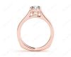 Round Cut Solitaire Diamond Engagement Ring with Four Prong set centre stone in 18K Rose