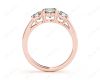 Cushion Cut Four Caw Trilogy Diamond Engagement Ring In 18K Rose