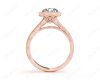 Round Cut Halo Vintage Diamond Engagement Ring With Claw Set Centre Stone in 18K Rose