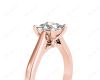 Princess Cut Solitaire Diamond Engagement Ring with Claw set centre stone with a Tapered Band in 18K Rose