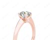 Round Cut Solitaire Diamond Engagement Ring with Four Prong set centre stone and a Knife Edge Band in 18K Rose