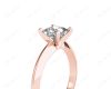 Princess Cut Solitaire Diamond Engagement Ring with Claw set centre stone with Knife-Edge Shoulders in 18K Rose