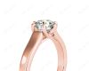 Round Cut Diamond Engagement Ring with Six Prong set centre stone in 18K Rose