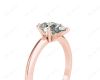 Marquise Cut Diamond Engagement Ring with Claw set centre stone in 18K Rose