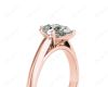 Pear Cut Solitaire Diamond Engagement Ring in six claw setting in 18K Rose