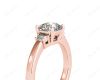 Radiant square cut three stone diamond ring claw set centre stone in 18K Rose