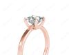 Princess Cut Classic Diamond Engagement Ring Four Caw Setting In 18K Rose