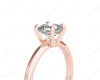 Cushion Cut Classic Four Claw Diamond Solitaire Ring in 18K Rose