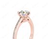 Vintage Style  Round Cut Diamond Ring With Six Claws Set Centre Stone. in 18K Rose