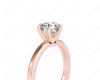 Round Cut Diamond Engagement Ring with Claw set centre stone in 18K Rose