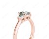 Cushion Cut Trilogy Diamond Ring claw set centre stone in 18K Rose