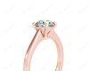 Round Cut Diamond Engagement Ring with Claw set centre stone in 18K Rose