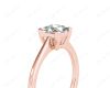 Princess Cut Classic Four claws Diamond Engagement Ring in 18K Rose