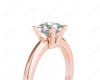 Princess Cut Classic Four Claws Diamond Solitaire Ring in 18K Rose