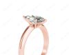 Marquise Cut Classic Six Claw Diamond Engagement Solitaire Ring in 18K Rose