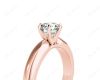 Round cut classic diamond solitaire ring with six claws setting in 18K Rose