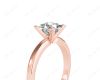 Princess Cut Diamond Engagement Ring with Claw set centre stone in 18K Rose