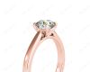 Round Brilliant Cut Solitaire Four Claws Diamond Ring in 18K Rose