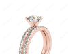 Round Cut Diamond Engagement ring with claw set centre stone in 18K Rose