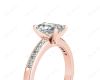 Radiant Cut Diamond Engagement ring with four claws centre stone in 18K Rose