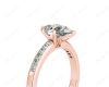 Pear Cut Diamond Engagement ring with six claws centre stone in 18K Rose